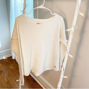 White knitted sweater